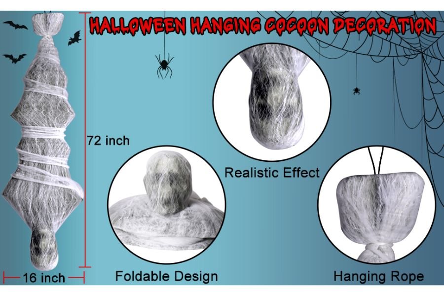 72 Inch Halloween Cocoon Corpse Prop